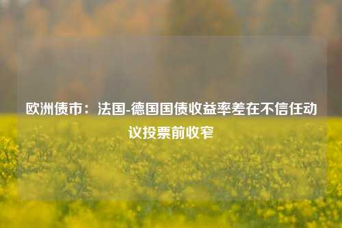 欧洲债市：法国-德国国债收益率差在不信任动议投票前收窄